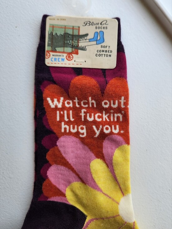 Blue Q Accessories - Blue Q Women's Crew Socks, Colorful floral Size 5-10